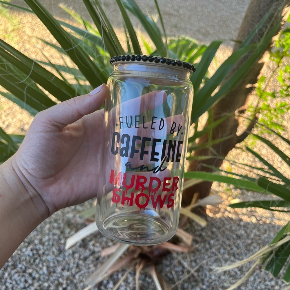 Fueled by Caffeine Glass Cup